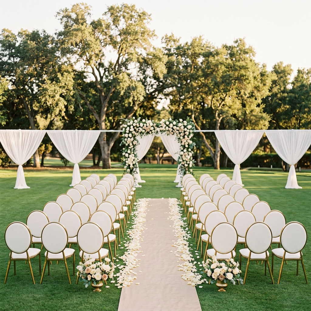 Garden wedding setup